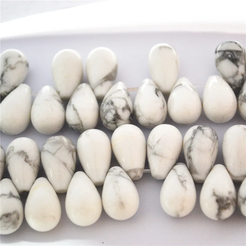 Новинка 2018 модные бусины из натурального камня Howlite боковое отверстие в форме