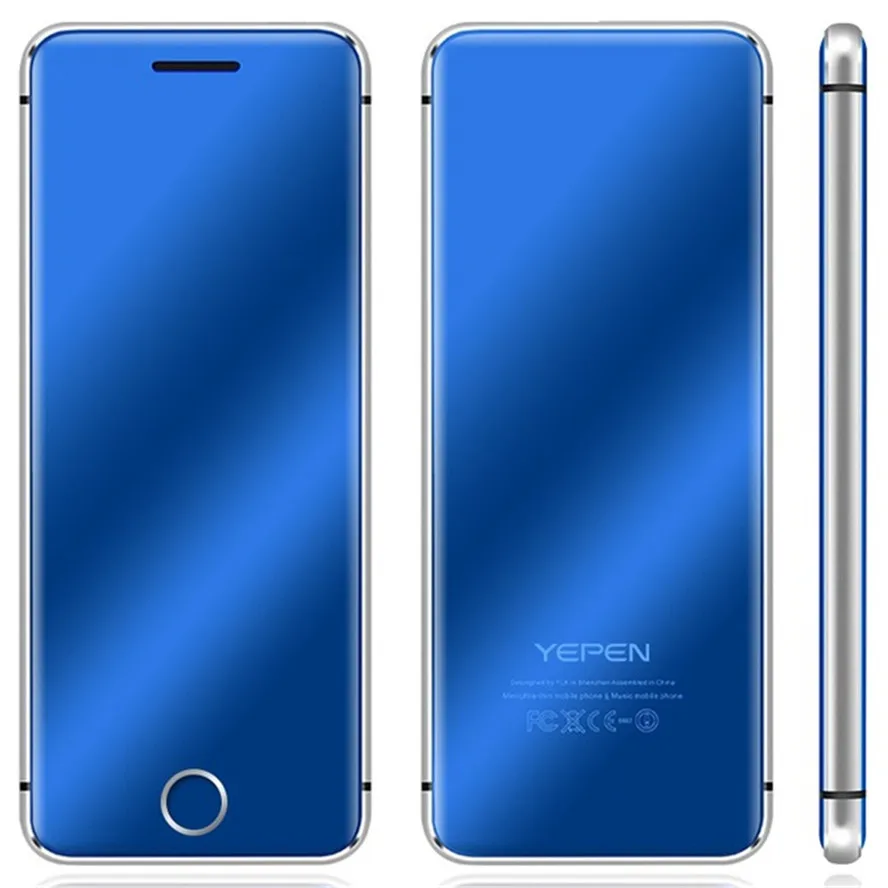YEPEN N2 телефон Ulcool V66+ роскошный Мини Ультратонкий мобильный телефон с MP3 Bluetooth 1,6" дюймовый мобильный телефон - Цвет: Синий