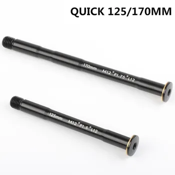 

Bicycle Front rear Wheel Axle Hub Quick Release Adapter 125/170mm Alloy Axle 12MM Adapter Bicycle QR For MTB Mountain Bike Hub