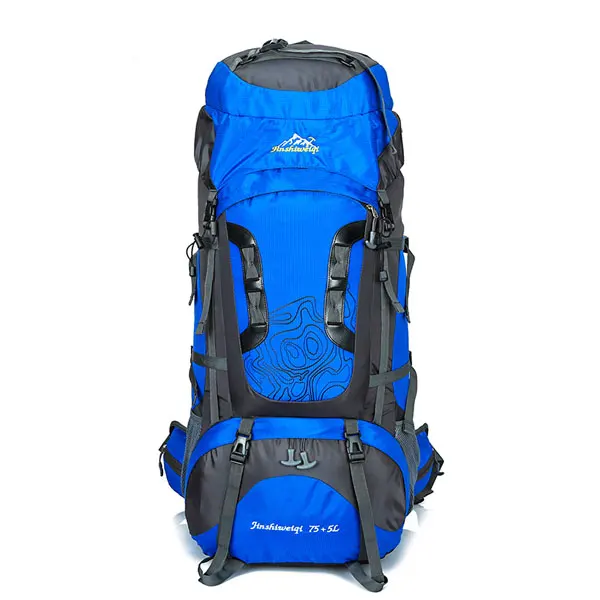 80L открытый рюкзак унисекс путешествия альпинистские рюкзаки водонепроницаемый рюкзак нейлоновая сумка для кемпинга походный рюкзак - Цвет: Blue