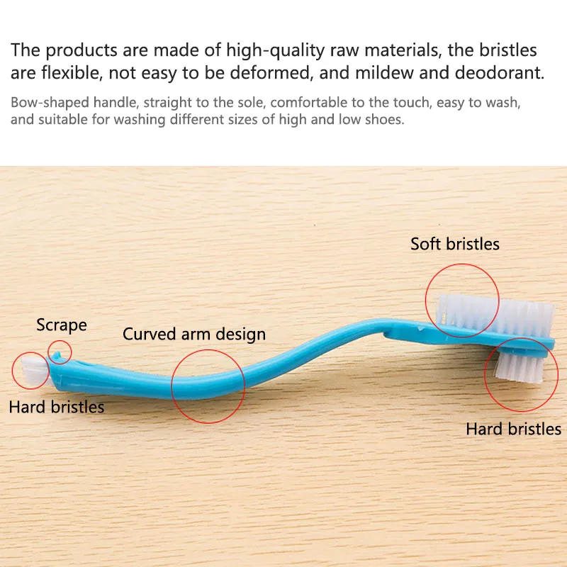 Щетки для обуви с тремя головками для мытья кроссовок 1 шт. пластиковые инструменты для уборки дома Чистящая Щетка для обуви 3 в 1 с длинной ручкой