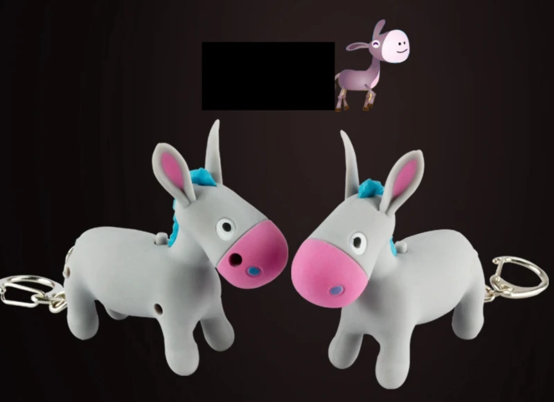 

Cartoon Cute donkey keychain with donkey called sound,kawaii Led keyring ,Mini keychain Children gift toy,Valentine's day gifts