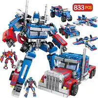 833pcs Technic Model Transformation Anime Series Children Robot Toy Action Figure Toy 2 Size Robot Car Toy for Boy