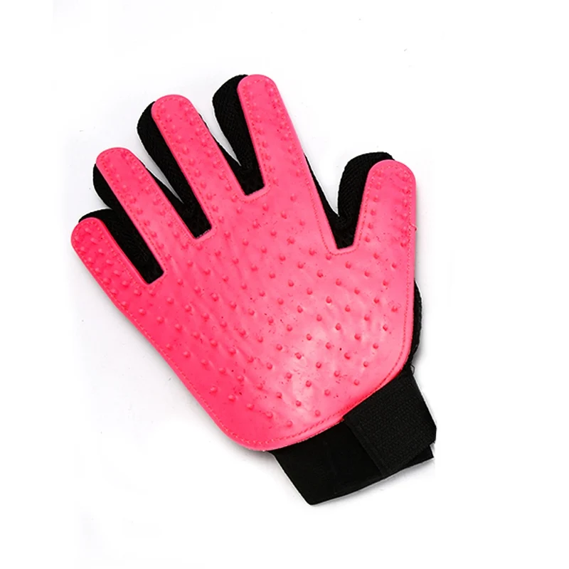 Pet Grooming Glove Hackle For Cats Pet Brush Pet Comb Deshedding Cat Brush Glove for Animal Dog Pet Gloves for Cat Dog Grooming - Цвет: Right Hand Pink