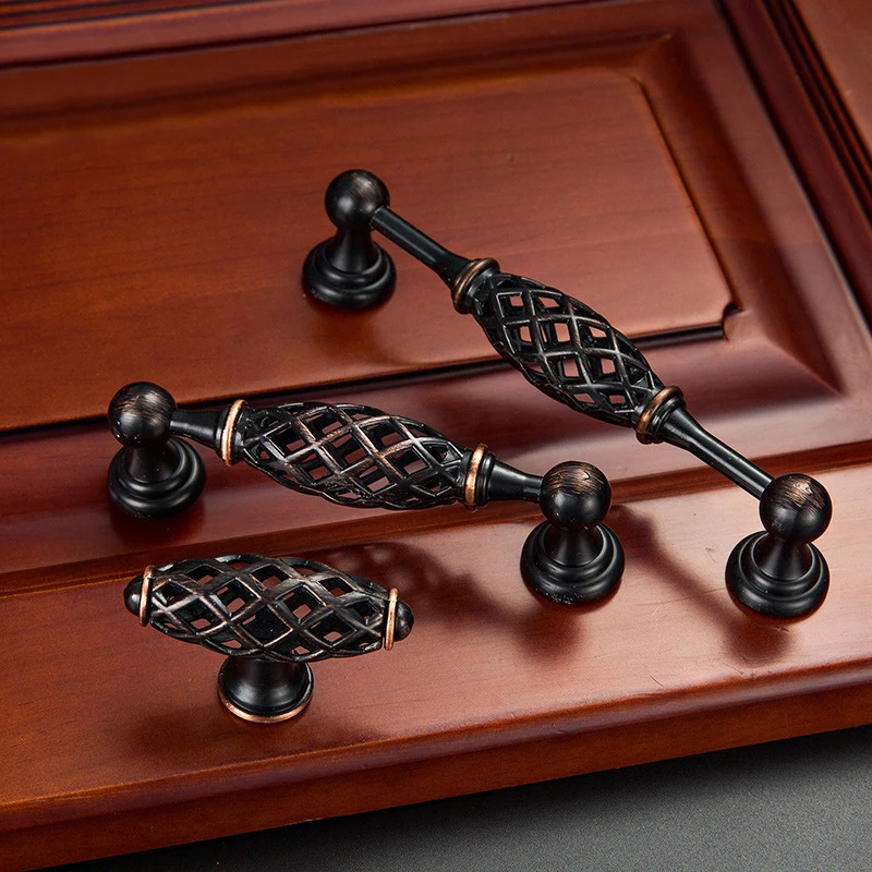5pcs Birdcage Door Handle Antique Furniture Knobs and Handles for Kitchen Cabinets Vintage Closet Handle Drawer Pull