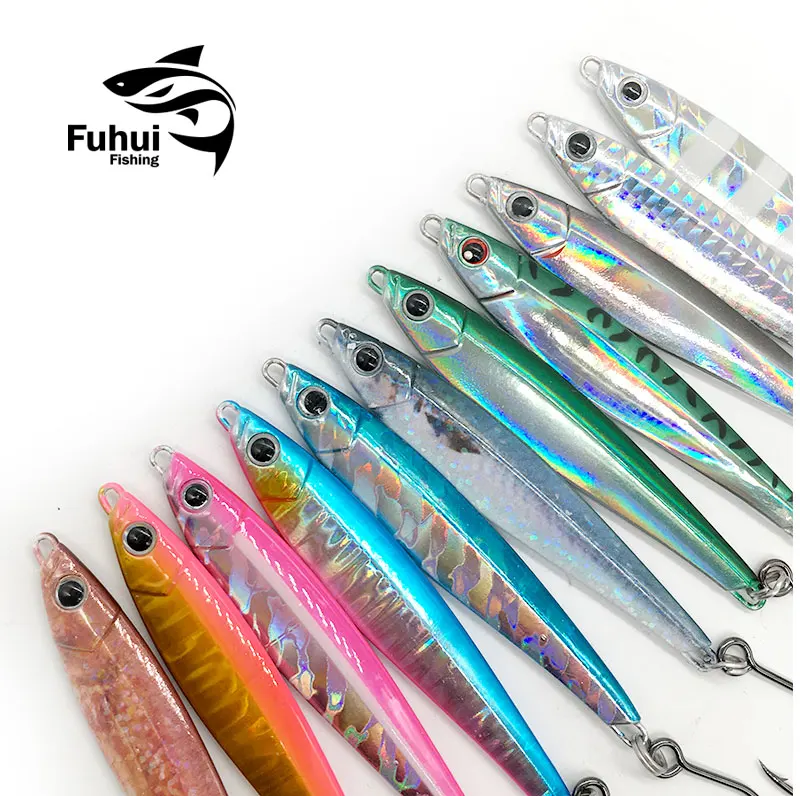 

Metal Jigging Lead Alloy Fishing Lure 3D Eyes Artificial Sea Fishing Paillette Wobbler Artificial Hard Baits 33g