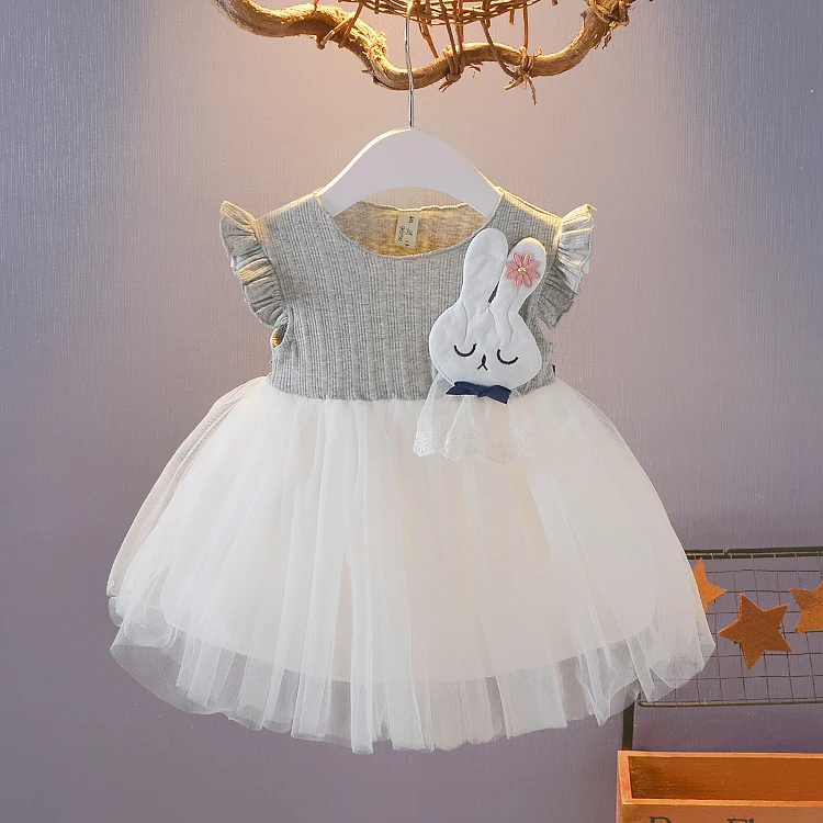 Новое платье для новорожденного для маленьких девочек vestido infantil bebe, серое детское кружевное платье Свадебные праздничные платья без рукавов с бантом для девочек 1 год