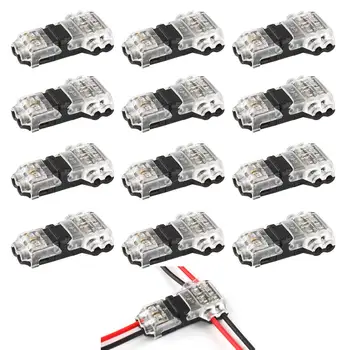 

[Seven Neon]Wholesale T shape 2PIN Wire Terminal Block Connector Scotch Lock for 18-22AWG Electrical Wire,led strip Connector