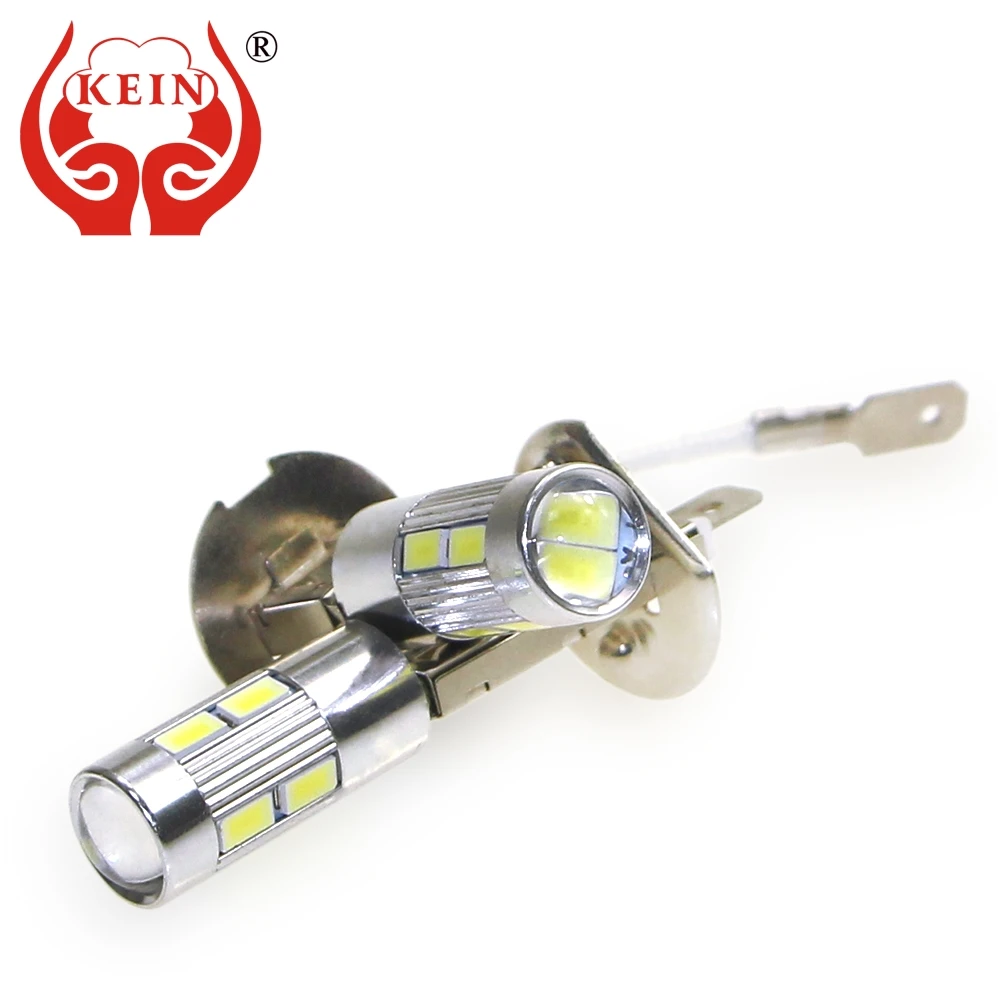 

KEIN 2pcs H1 H3 led fog Light 10smd DRL led car Light 5630 5730 Daytime Running Vehicle External Lamp Bulb Day Driving 12V 6000K