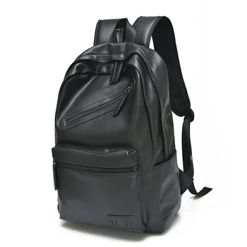 

120918 new hot men leather backpack male casual travel bag