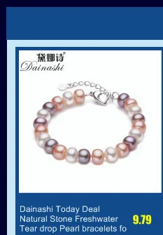 Dainashi элегантный черный жемчуг браслет, высокое качество естественный пресноводный жемчуг браслет для Для женщин тонкой Серебряные ювелирные изделия Подарочная коробка