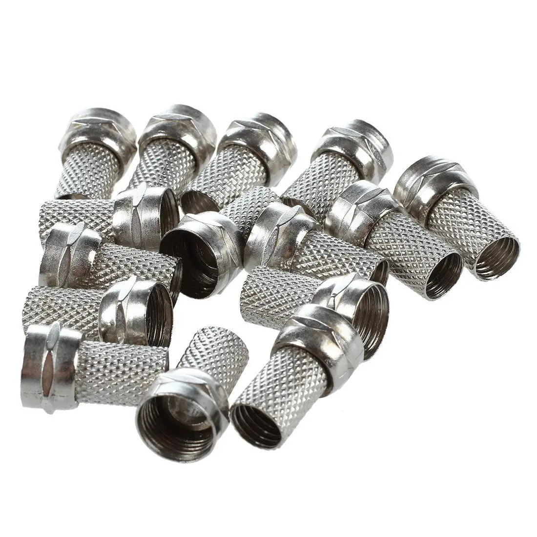 15 Pcs RG6 F Type Twist On Coax Coaxial Cable RF Connector Male for