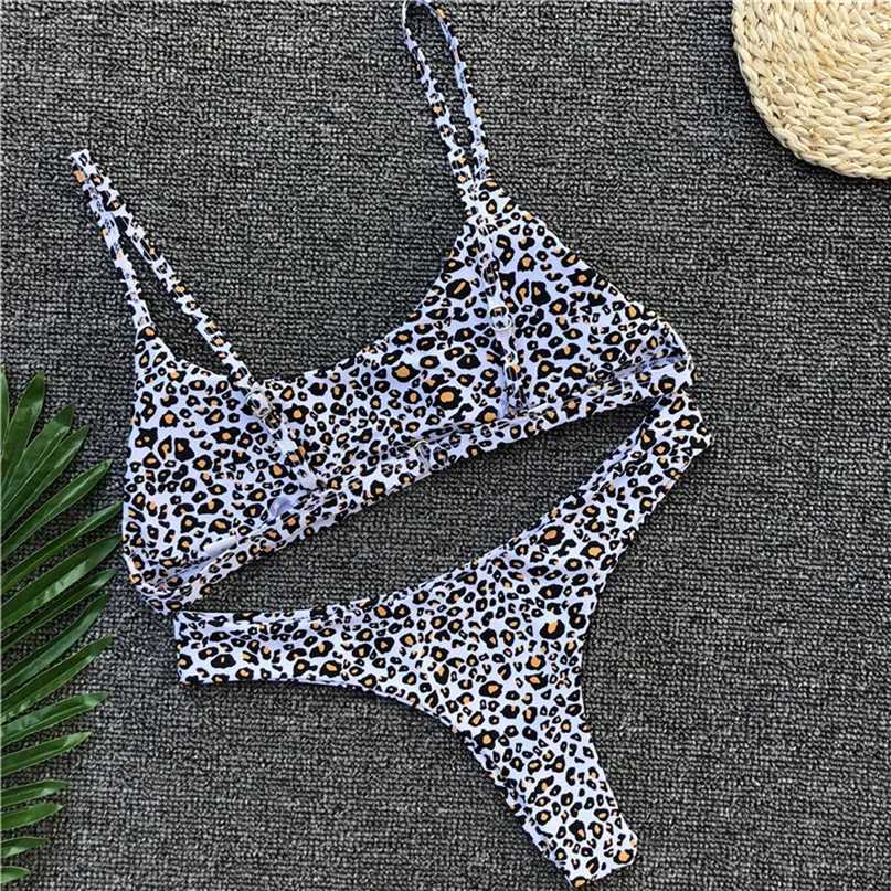 New Sexy Biquini Women Leopard Set Push-Up Padded Bra Beach Bikini Set Swimsuit Swimwears Enchanting Women's Swimsuits #4d17 (3)