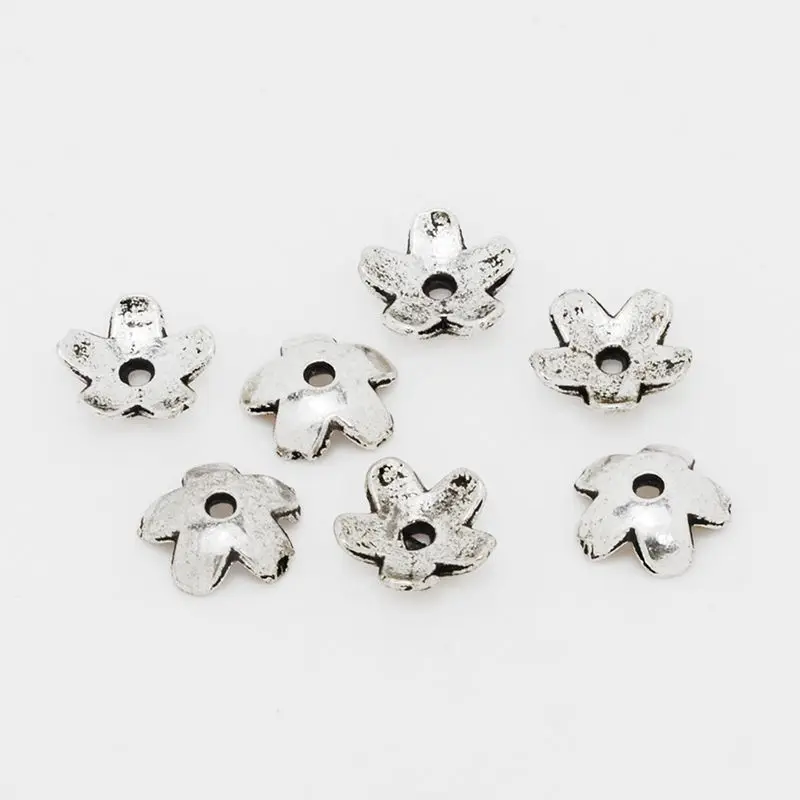 100 pcs 6 mm Bead Caps, Vintage Flower Metal Filigree End Bead Charms