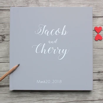 

Custom Hardcover Instant Wedding Guest Book,Photo Album,Personalized White Wedding Guest Book,Landscape Guestbooks Alternative