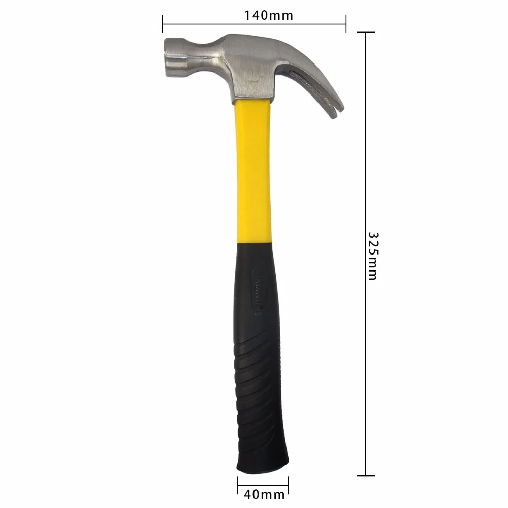 PD2606HeavyDutyCurvedClawHammerWFiberglassHandleConstruction