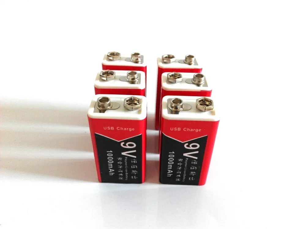Meilleur NOUVEAU 6 PCS S19 9 V 1000 mAh USB Rechargeable 9 V Lipo Batterie Pour RC Caméra Drone Accessoires