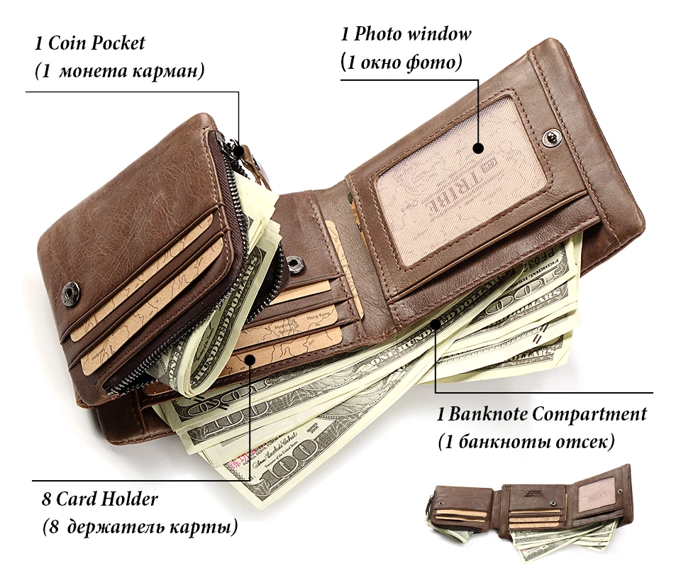 KAVIS гравировка Trifold натуральная кожа мужской кошелек портмоне мужской Cuzdan молния Walet Portomonee портфель держатель для карт для