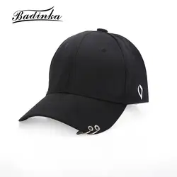 Badinka Новинка 2017 года металлические кольца модные Бейсбол Кепки Snapback шляпа для Для мужчин Для женщин Бейсбол шляпа Открытый Спорт Гольф