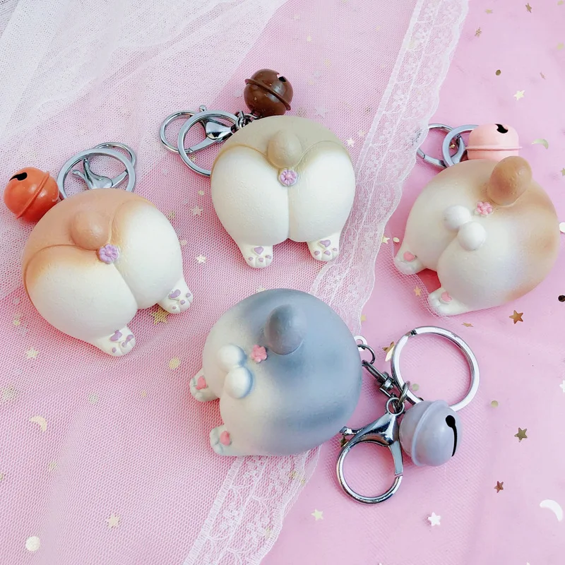 

New Funny Creative Key Chain Car Dog Cat cartoon Model PVC Keychain Ring Vocal Car key Ring For Women Gift K2214