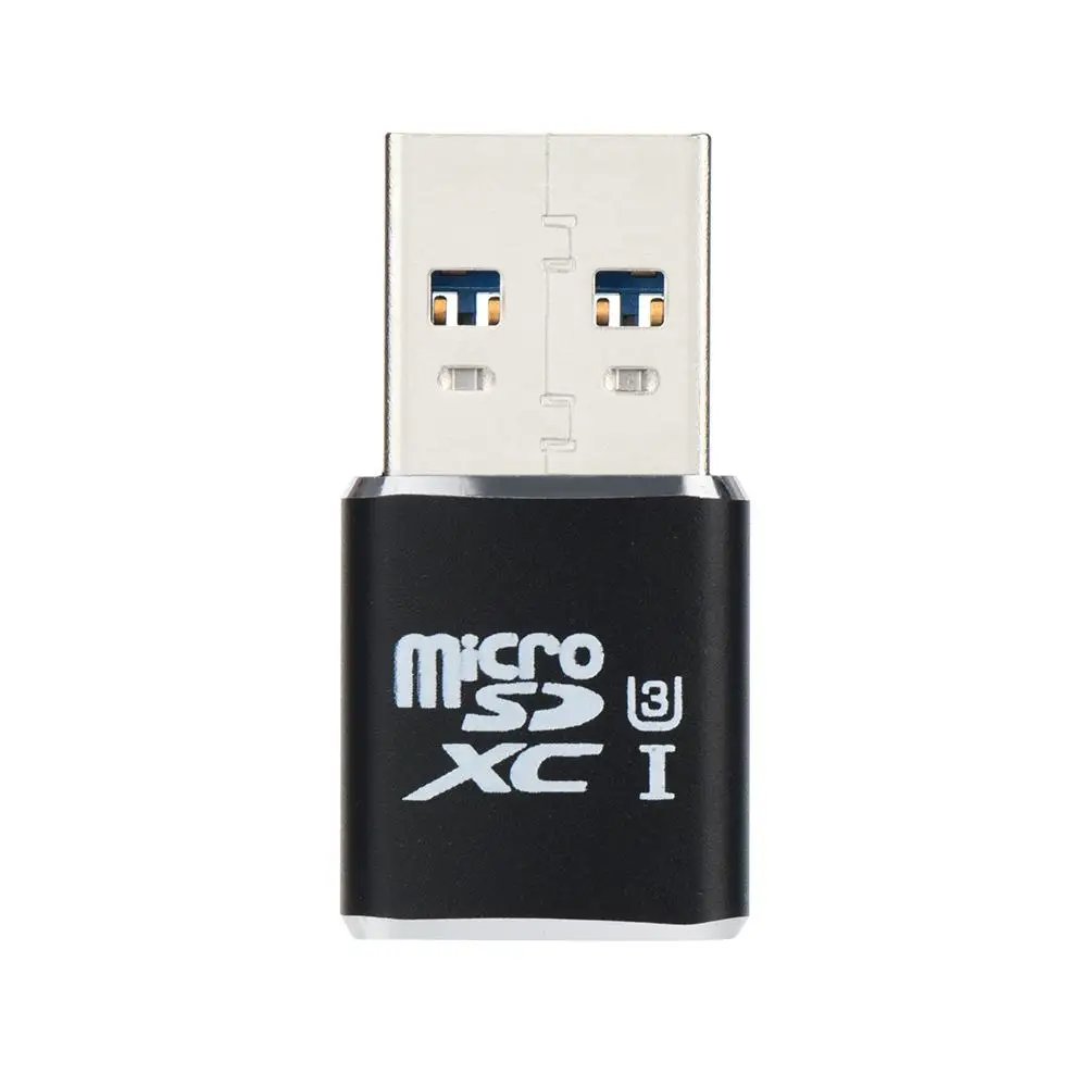 Amzdeal USB 3,0 Mini MICRO SD SDXC алюминиевый сплав считыватель карт памяти разъем адаптера - Цвет: Черный