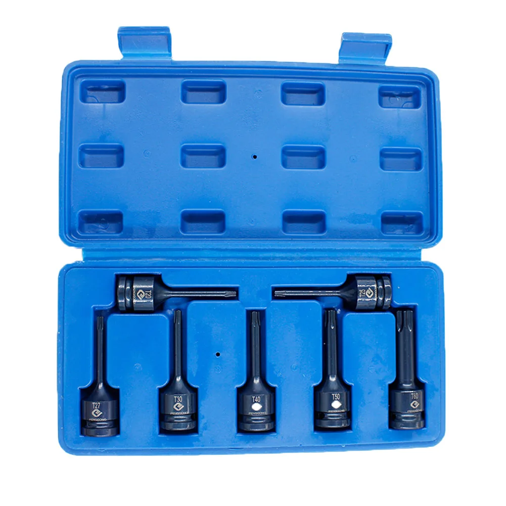 

T20/25/27/30/40/50/60 7 Pcs 1/2 Inch Drive Torx Star Bits Socket Set GHS99
