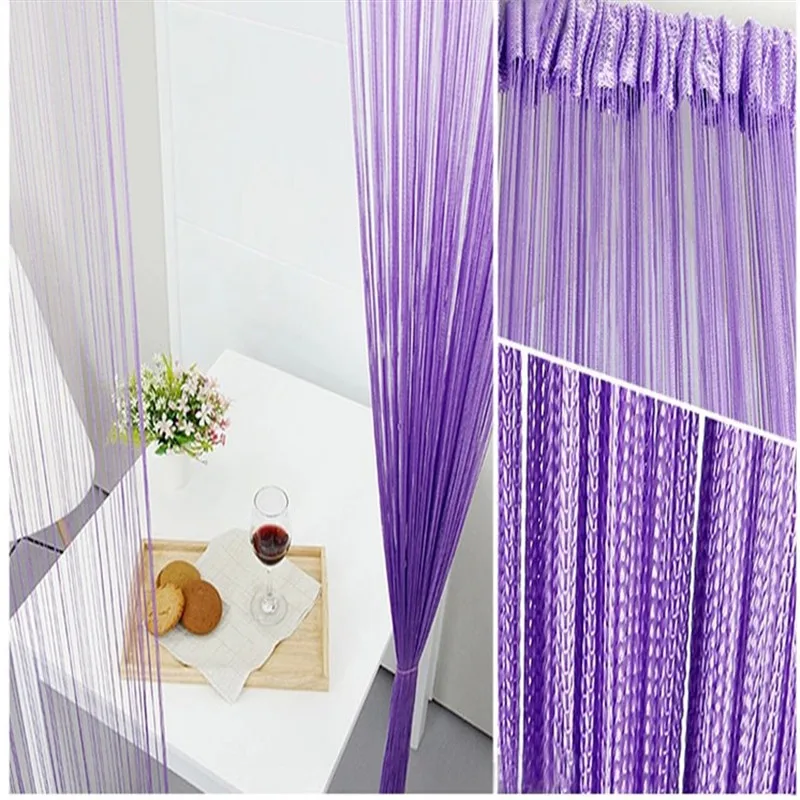 100CM X 200CM Thread Curtains Screen Ribbon String Divider Blind for Living Room Door Wall Window Panel Tassel Curtain