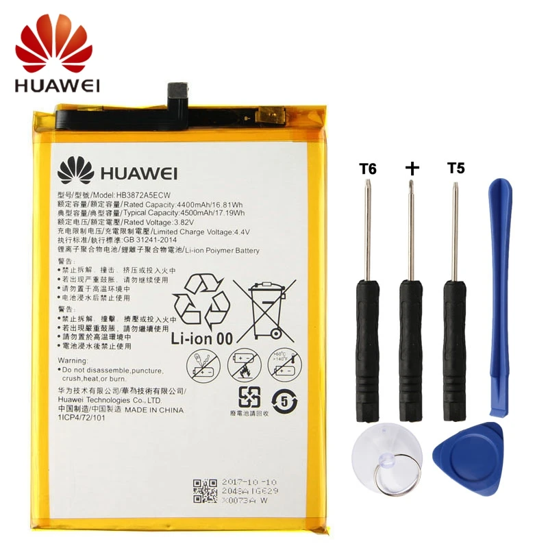

Huawei HB3872A5ECW Phone Battery For Huawei Honor note8 EDI-AL10 4500mAh Original Battery + Tool