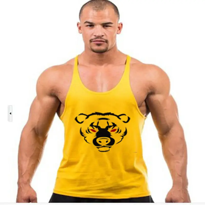 

2019 New Brand Fashion Men Gym Muscle Bodybuilding Sleeveless Shirt Tank Top Singlet Fitness Sport Vest