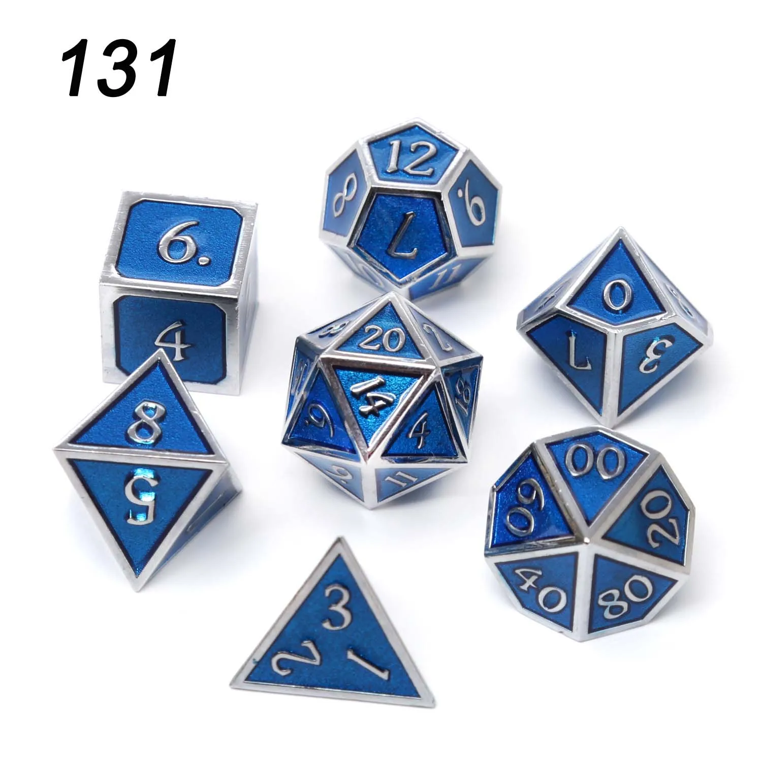 Chengshuo игральные кости DND Металл РГП набор многогранных подземелья и дракон d20 8 синий настольные игры цинковый сплав Цифровой узор в кости - Цвет: 131