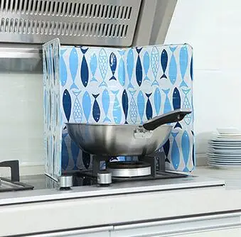 Кухонная плита кухня смазка масло всплеск перегородка экран против брызг защита анти-масло панелью шоры - Цвет: fish design
