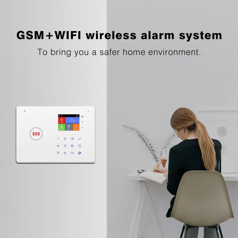 

2.4 Inch TFT Screen WIFI GSM Security Alarm System Motion Detector APP Control Wireless Smart Home Burglar Alarm