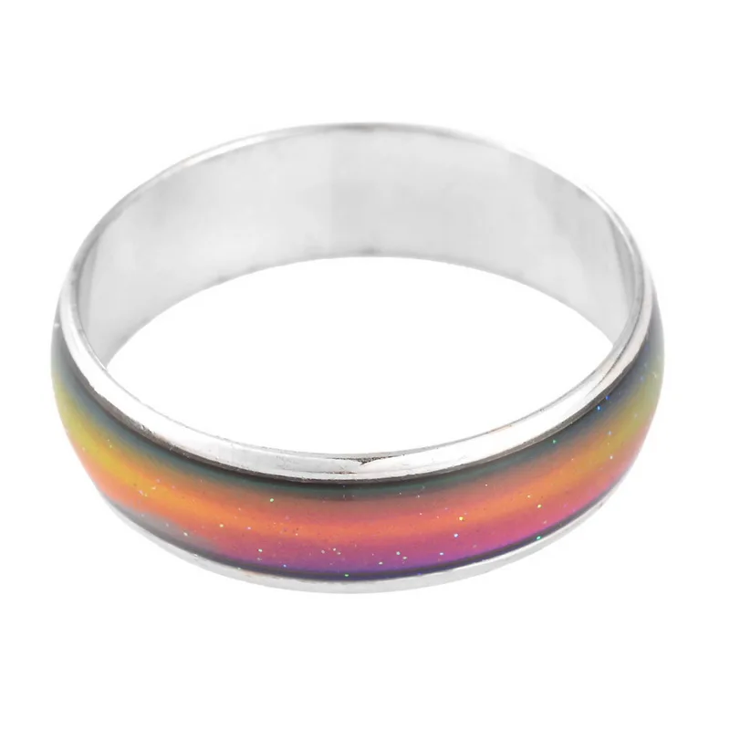 12 Color Changing Mood Rings Bright Silver Tone Temperature Emotion
