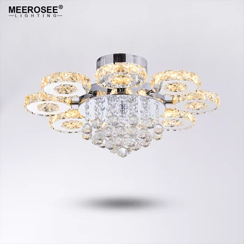 

LED Crystal Ceiling Lamp Round Circle Luminaires Home Decorative Light Fixture for Restaurant Shopping Mall Lustres de Cristal