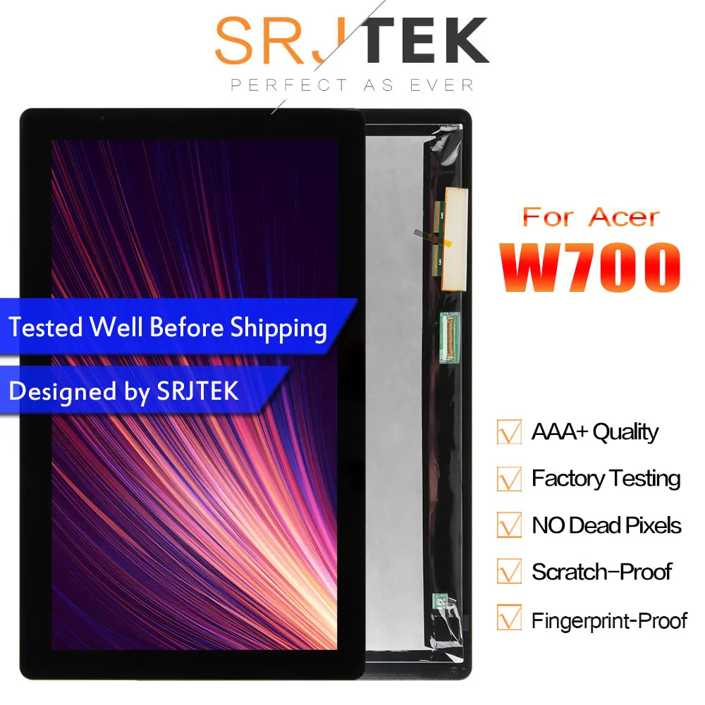 SRJTEK 11,6 Дисплей для acer Iconia Tab W700 B116HAT0 ЖК-дисплей Дисплей матрица Сенсорный экран планшета W700 сборки Запчасти для авто