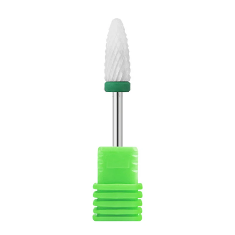 Конусный наконечник для ногтей керамическое сверло Электрический для удаления кутикул вращающийся для маникюра педикюра Шлифовальная головка инструмент для шлифования 1 шт - Цвет: Green