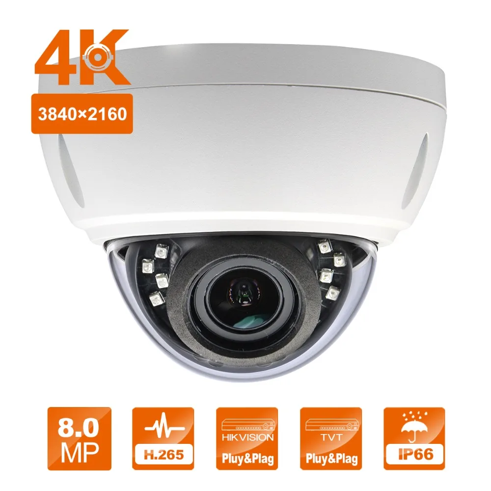 

8MP IP Camera PoE Security Camera Mini Dome IP Webcam ONVIF H.265 Waterproof Alarm cctv camera