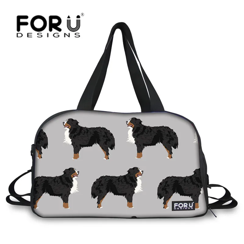 

FORUDESIGNS Yoga Mat Bag Large Capacity Sport Bags for Women Fitness Bernese Mountain Dog Pet Pattern Gym Sack Shoulder Bag 2018