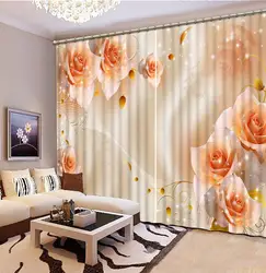 3d желтые розы шторы 3D Окна Шторы Для Постельных Принадлежностей номере Домашнего Декора Гостиной Природного Искусства