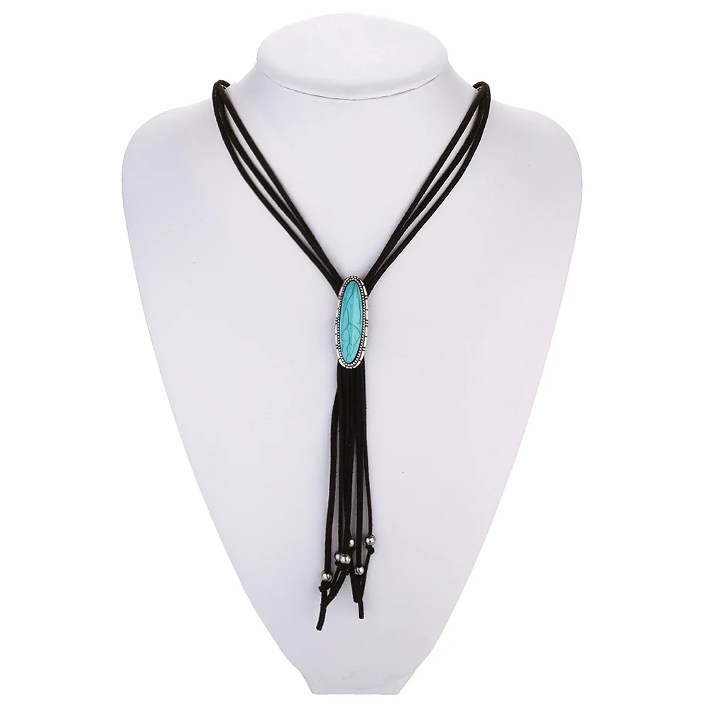 Boho Lariat Necklace Hippie Western Bolo Tie Bohemian Tassel Necklace Tribal Necklace Indian Native American Jewelry Dropshipper - Image 3