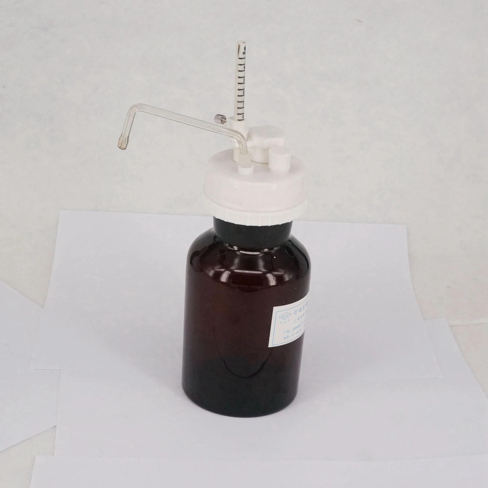 5ml Brown Laboratory Glass Adjustable Reagent Dispenser II 300ml Bottle