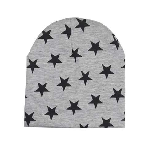 Детские хлопковые мягкие милые зимние шапки со звездами для маленьких мальчиков и девочек, шарф, новые детские воротники, Детские хлопковые вязаные шапки - Цвет: gray