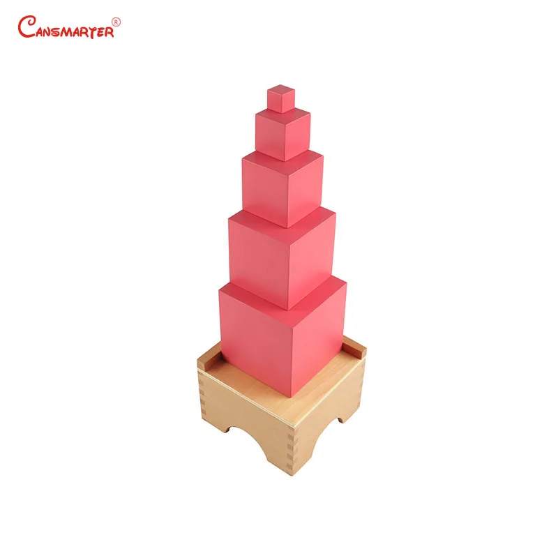 Montessori Materials Pink Tower Stand Wooden Toys Educational For Children Preschool Box Sensorial Kids Baby Toys Games SE005-3 Montessori Materials Pink Tower Stand Wooden Toys Educational For Children Preschool Box Sensorial Kids Baby Toys Games SE005-3