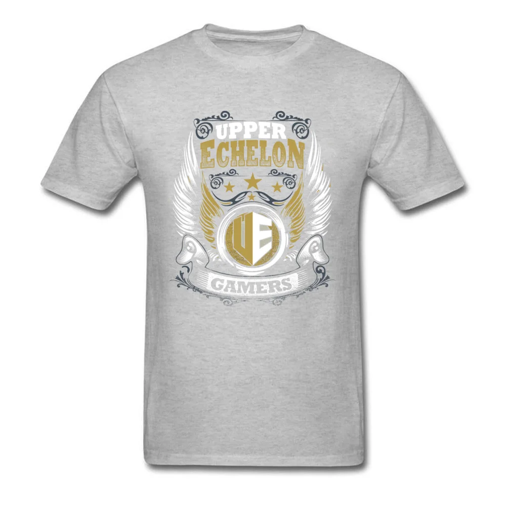 Upper Echelon Gold Crest 100% Cotton Fabric Tshirts for Men Short Sleeve Tees Hip Hop Labor Day O-Neck Tops Shirts Hip hop Upper Echelon Gold Crest grey