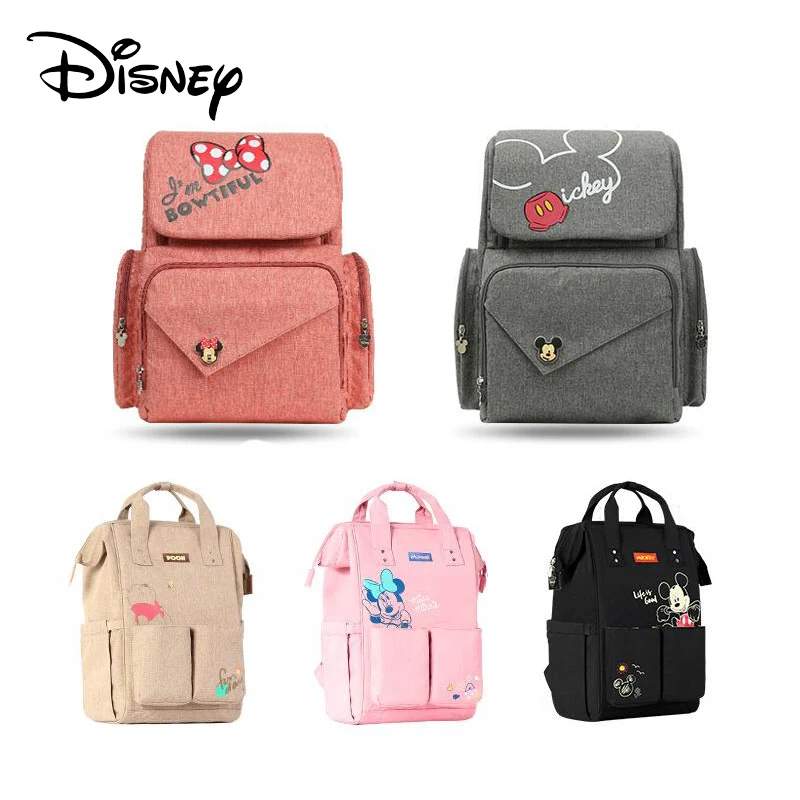 

Disney Baby Diaper Bag Waterproof Shoulder Nappy Baby Care Bags For Mummy Travel Maternity Backpack USB Large Mickey Minnie