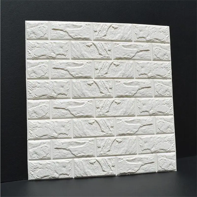 

3D PE Foam Flexible Stone Brick Wall Stickers Home Decor TV Sofa Wall Art Mural Kids Safty Thicker Poster Embossed DIY Wallpaper