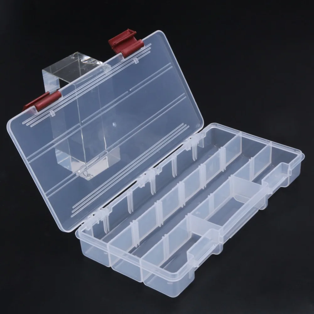 Fishing Tackle Box 5 Compartments Durable Transparent Plastic Boxes