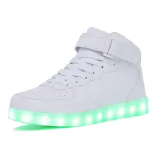 KRIATIV Kids Boy and Girl's High Top LED Sneakers Light Up Flashing Shoes Luminous Sneakers Women&Men Glowing Sole женские кеды italy red sole sneakers up high top spikes