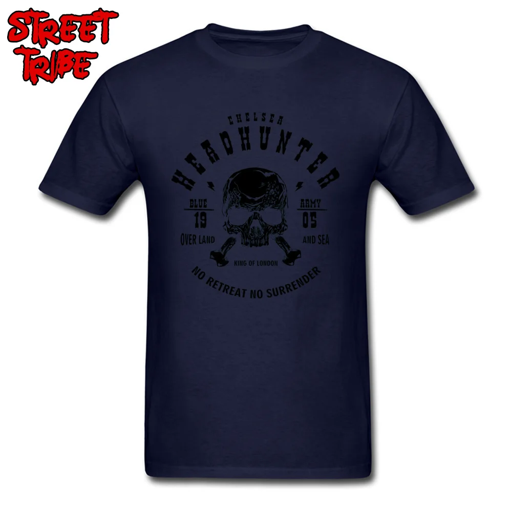 Classic Men T Shirt Chelsea Headhunter 16699 Custom T Shirt 100% Cotton Short Sleeve Fashionable Tops Tees Crew Neck Chelsea Headhunter 16699 navy