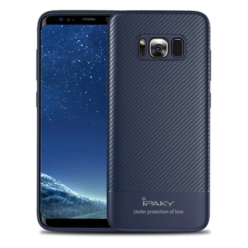 Чехол для Samsung S8 IPAKY S9 S10 Plus Note 8 9 гибридный силиконовый мягкий чехол из углеродного